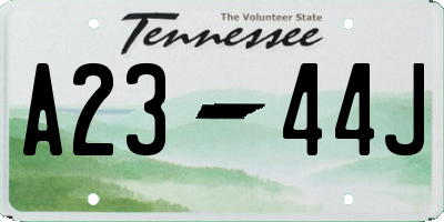 TN license plate A2344J