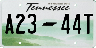 TN license plate A2344T