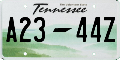 TN license plate A2344Z