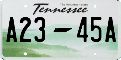 TN license plate A2345A