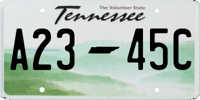 TN license plate A2345C