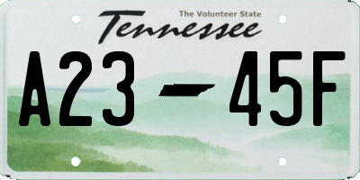 TN license plate A2345F