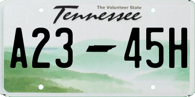 TN license plate A2345H