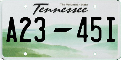 TN license plate A2345I