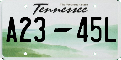 TN license plate A2345L