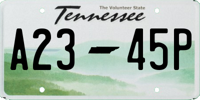 TN license plate A2345P