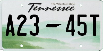 TN license plate A2345T