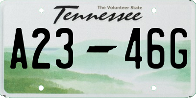 TN license plate A2346G