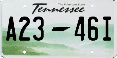 TN license plate A2346I