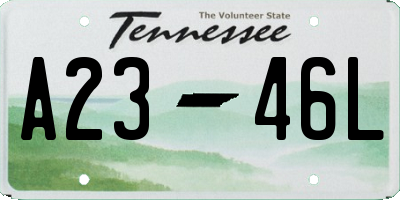 TN license plate A2346L