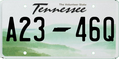 TN license plate A2346Q