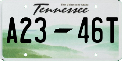 TN license plate A2346T