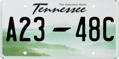 TN license plate A2348C