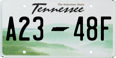 TN license plate A2348F