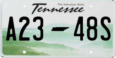 TN license plate A2348S