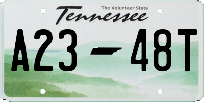 TN license plate A2348T