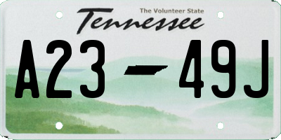 TN license plate A2349J