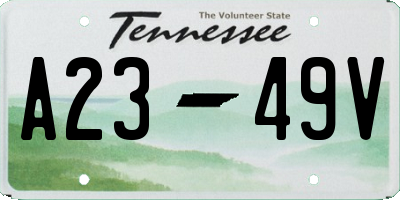 TN license plate A2349V