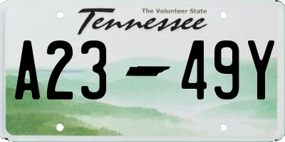 TN license plate A2349Y