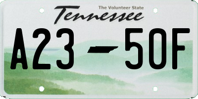 TN license plate A2350F