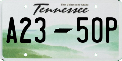 TN license plate A2350P