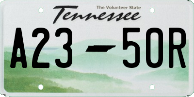 TN license plate A2350R