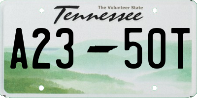 TN license plate A2350T
