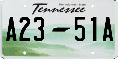 TN license plate A2351A
