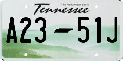 TN license plate A2351J