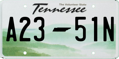 TN license plate A2351N