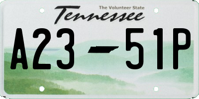 TN license plate A2351P
