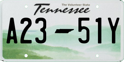 TN license plate A2351Y