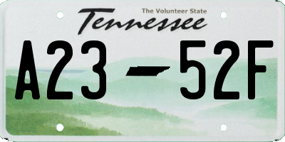 TN license plate A2352F