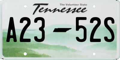 TN license plate A2352S