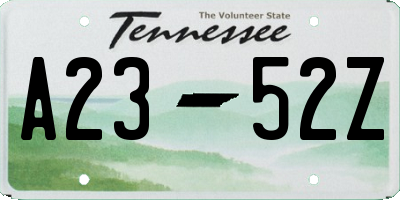 TN license plate A2352Z