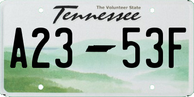 TN license plate A2353F