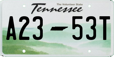 TN license plate A2353T