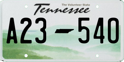 TN license plate A2354O