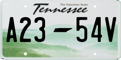 TN license plate A2354V
