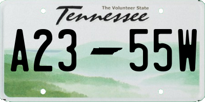 TN license plate A2355W