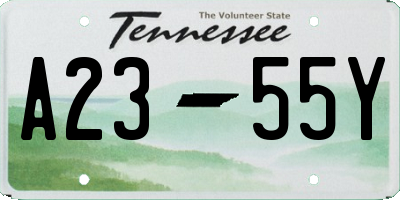 TN license plate A2355Y