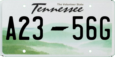 TN license plate A2356G