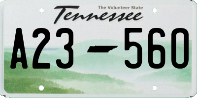 TN license plate A2356O