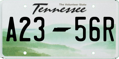 TN license plate A2356R