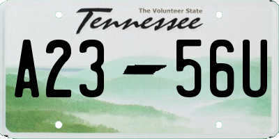TN license plate A2356U
