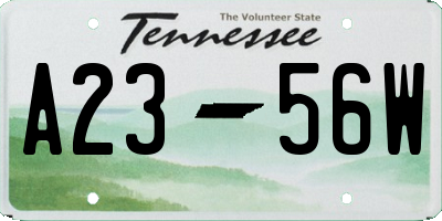 TN license plate A2356W