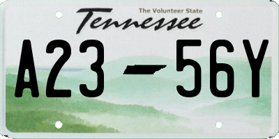 TN license plate A2356Y
