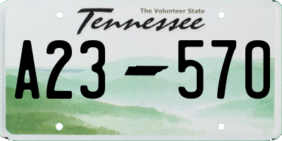 TN license plate A2357O