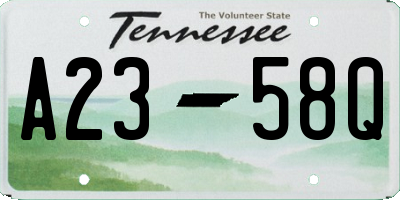 TN license plate A2358Q