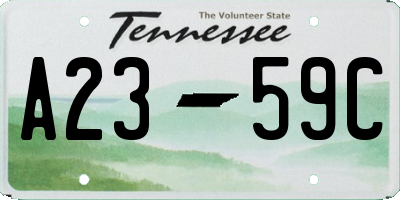 TN license plate A2359C
